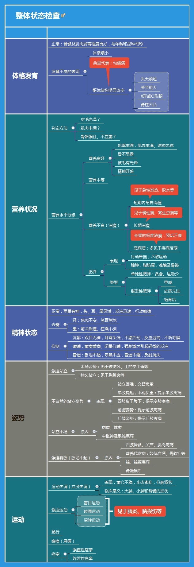 整体状态检查思维导图